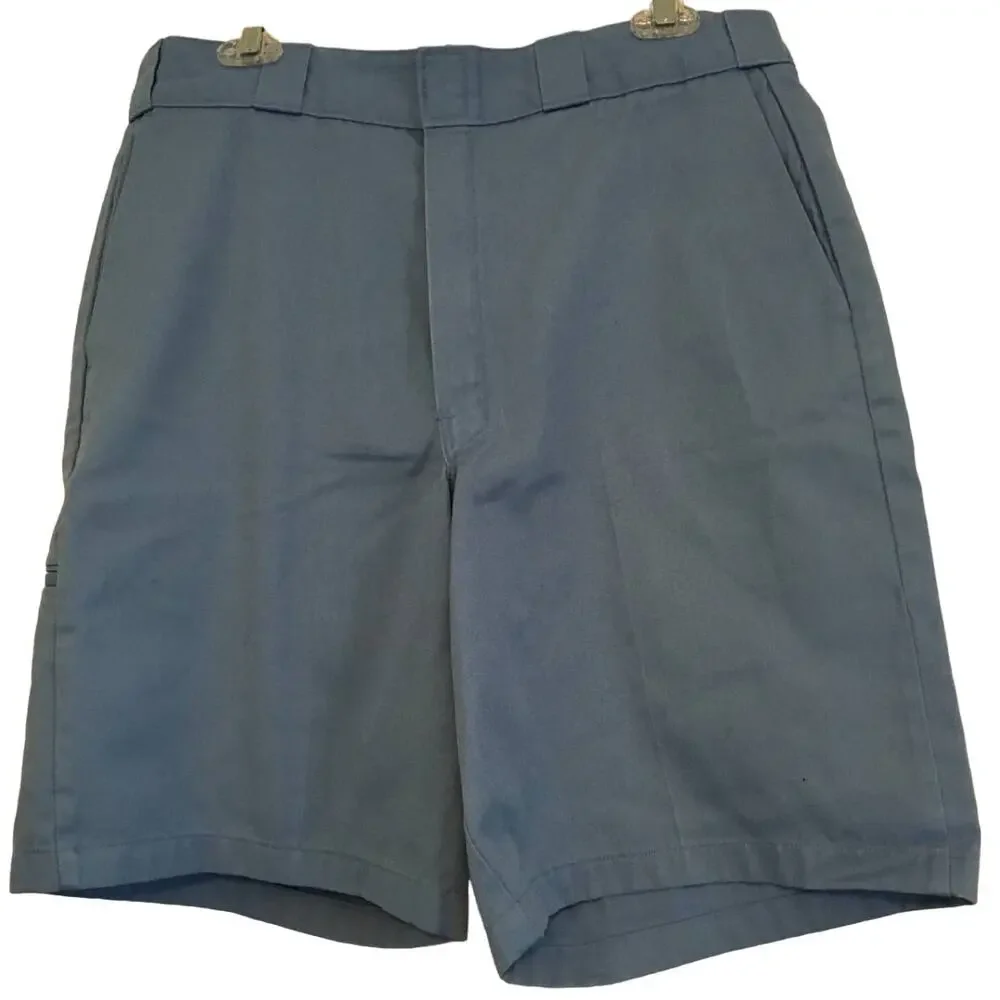 Dickies Size 34 Men’s Blue Flat Front Shorts With Belt Loops & Five Pockets